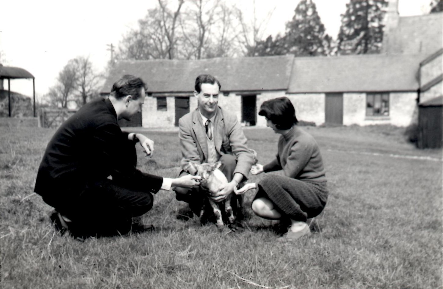 Bob Devonald with a lamb on the farm